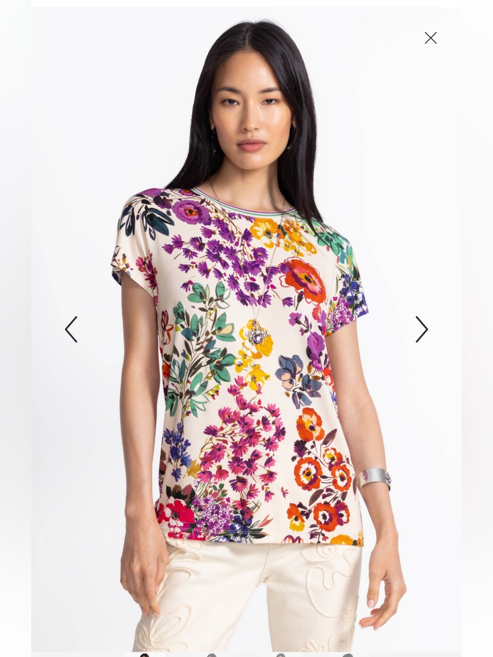 NWOT Johnny Was The Janie Favorite Tee Relaxed Dolman Sleeve Floral XL Sold OUT